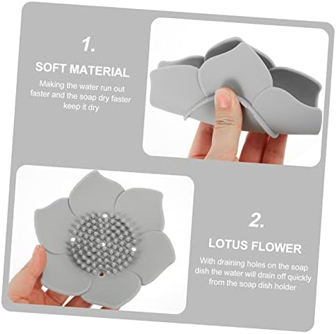2Pcs Flower Shaped Soap Holder for Bathroom Kitchen 1