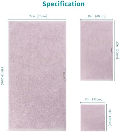SEMAXE 6-Piece Bathroom Towel Set - 100 Cotton