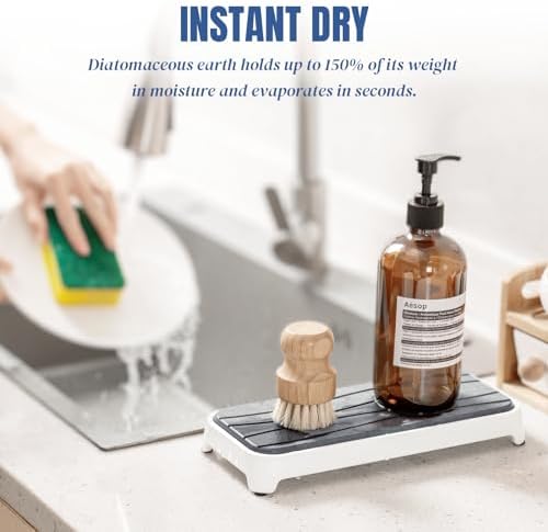 Plentio Stone Drying Tray with Base - Dark Gray