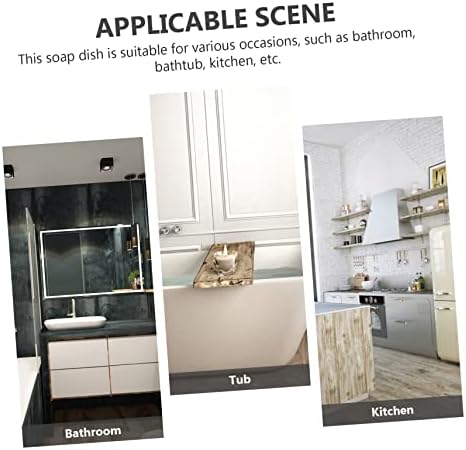 BRIGHTFUFU Gray Soap Holder for Bathroom and Kitchen Countertop