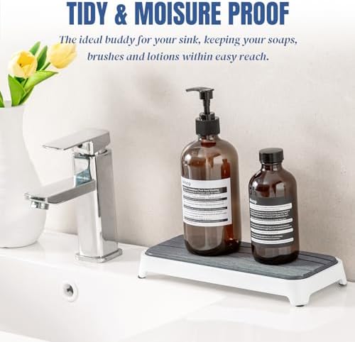 Plentio Stone Drying Tray with Base - Dark Gray