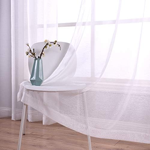 KOUFALL 96 Sheer Curtains White Grommet Set of 2 Panels