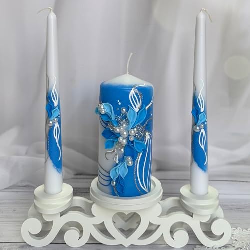Magik Life Unity Candle Set - 6 Pillar 2x10 Taper Candles - Royal Blue