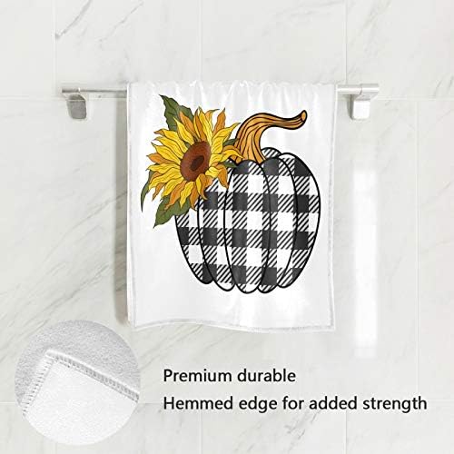 Tamniee Buffalo Plaid Towel with Sunflower Pattern