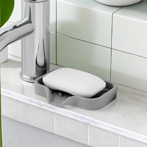 Lamphle Drain Mat Silicone Multi-Use Anti-Skid Soap Holder