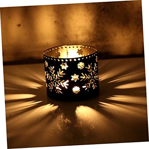 Retro Style Iron Hollow Christmas Candle Holder Snowflake Decor
