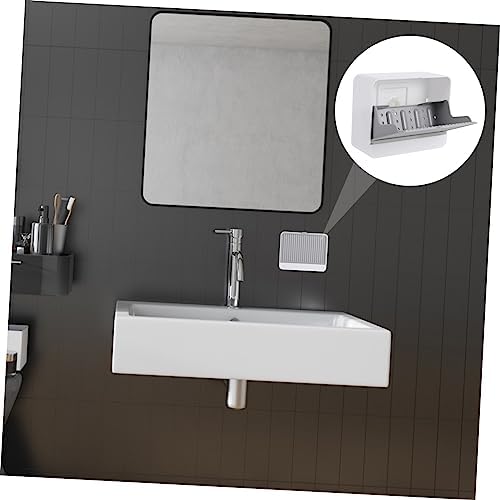 Modern Wall-Mounted Soap Dish with Hidden Storage Grey