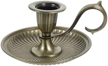 Healifty Vintage Bronze Candlestick Holder with Handle