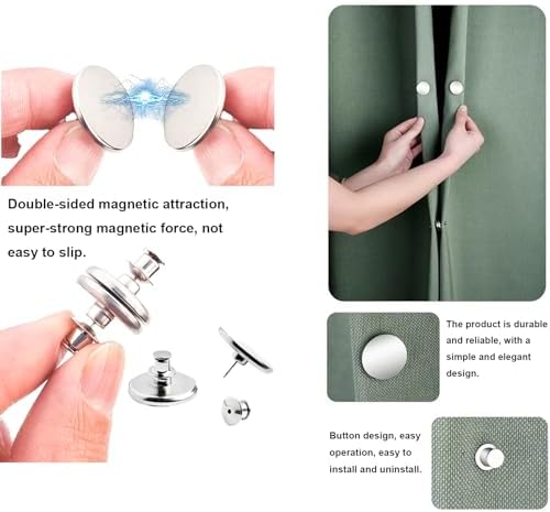 FarwenC 16pairs Magnetic Curtain Clips with Tiebacks