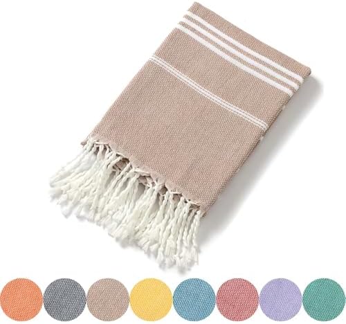 Turkish Cotton Beach Towel with Tassels - Quick Dry Lightweight 1