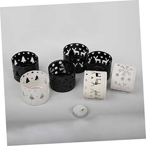 Retro Style Iron Hollow Christmas Candle Holder Snowflake Decor