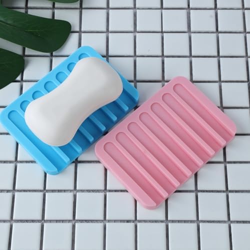 Self-Draining Silicone Soap Holder for Home and Kitchen