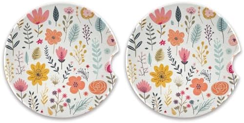 Wildflowers Car Cup Holder Coasters 2 Pack