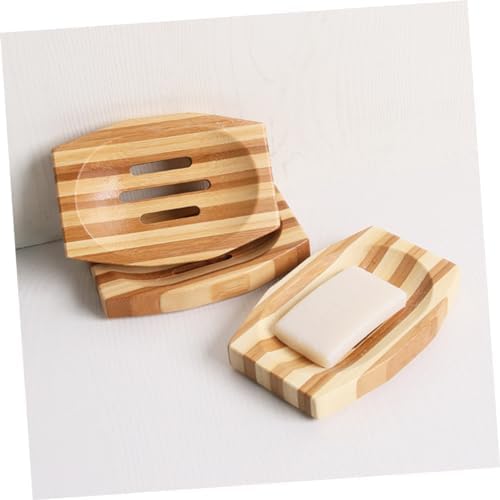 COSMEVIVI 1pc Natural Wood Soap Dish Retro Design