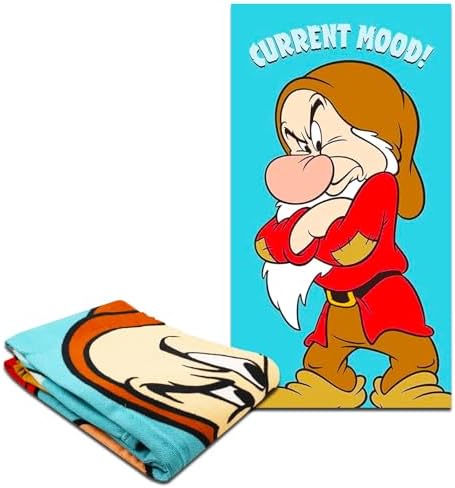 Disney Snow White Grumpy Beach Towel Set with Stickers