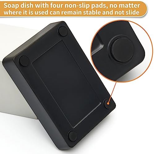 Bamboo Soap Dish with Anti-Slip Pads and Four Compartments