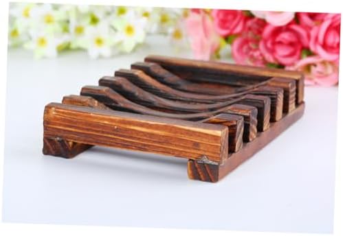 Luxshiny Bamboo Wooden Soap Dish for Shower and Bathtub