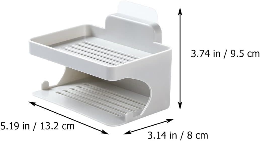 WESIEVYA Punch Double Layer Soap Dish Holder Organizer for Bathroom Kitchen