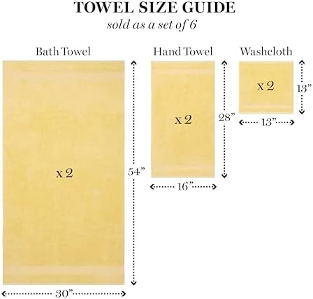 Martha Stewart Butter Yellow Egyptian Cotton Bath Towel Set - 6 Piece 1