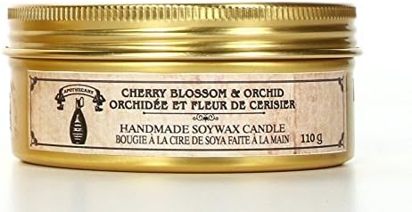 Hosley Cherry Blossom Floral Scent Metal Tin Filled Candle