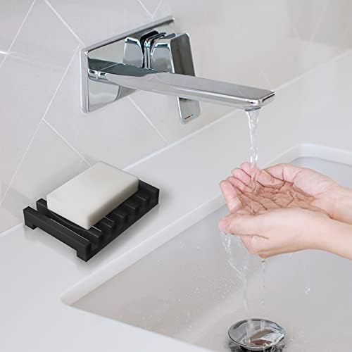 ALIMOTA Soap Tray Case Holder 2 Pcs Silicone Drainer for Bath