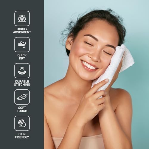 Infinitee Xclusives 100 Cotton Wash Cloths - Pack of 4 12x12 Inches 1