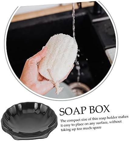 HOLIDYOYO Seashell Soap Dish Black Acrylic Bar Soap Holder