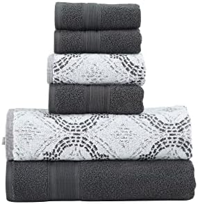 Modern Threads Capri 6-Piece Reversible Yarn Dyed Jacquard Towel Set - Coal