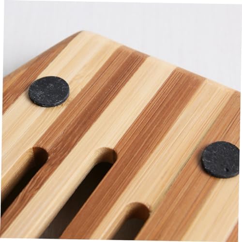 1pc Natural Wood Soap Dish Retro Design Holder for Bathroom Kitchen
