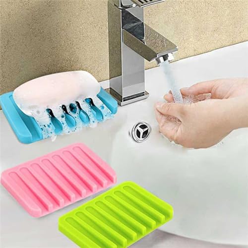 Self-Draining Silicone Soap Holder for Home and Kitchen