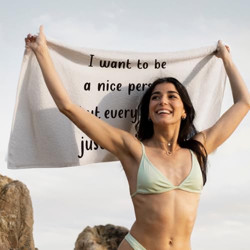 Funny Quote Sarcasm Humor Beach Towel - 60x30 Inches Microfiber
