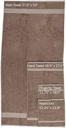 Lavish Home 8-Piece Cotton Towel Set in Taupe