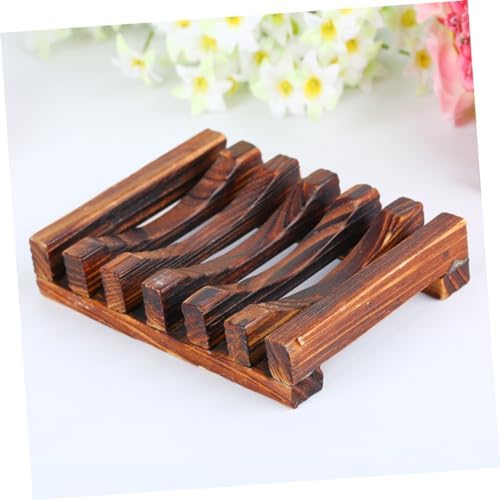 Luxshiny Bamboo Wooden Soap Dish for Shower and Bathtub