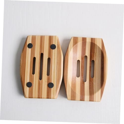 1pc Natural Wood Soap Dish Retro Design Holder for Bathroom Kitchen