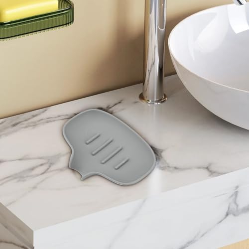 Plastic Soap Dish with Drain and Non-Slip Base