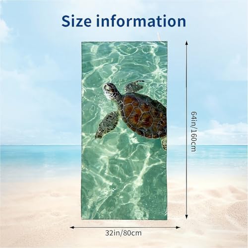 Sea Turtle Fluffy Oversized Beach Towel 32x64 Inch