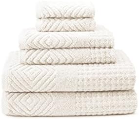 TexereSilk Organic Cotton Diamond Jacquard Towel Set