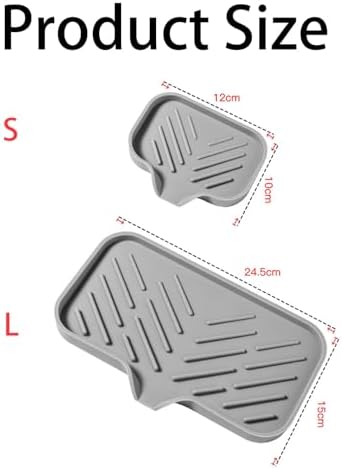 Silicone Soap Drainer with Drain Gray S