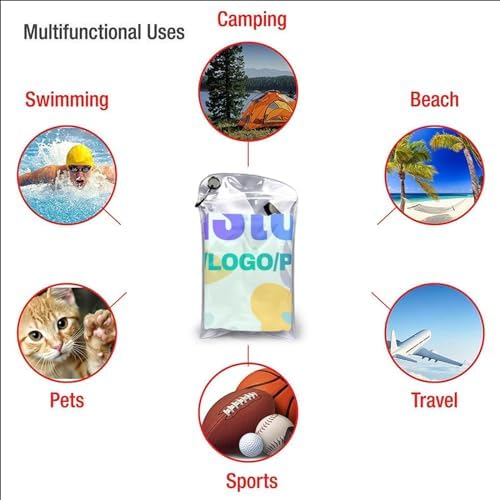 WOTYAPA Custom Beach Towels with Packaging Bag