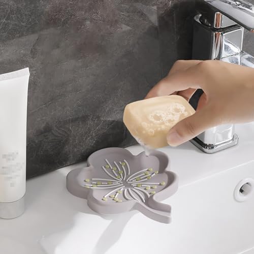 Soft Silicone Flower Soap Holder for Bathroom