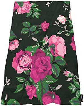 Moslion Comfy Bath Towel Red Rose Flower Pattern