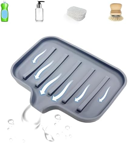 Silicone Self Draining Soap Dish with Non-Slip Base