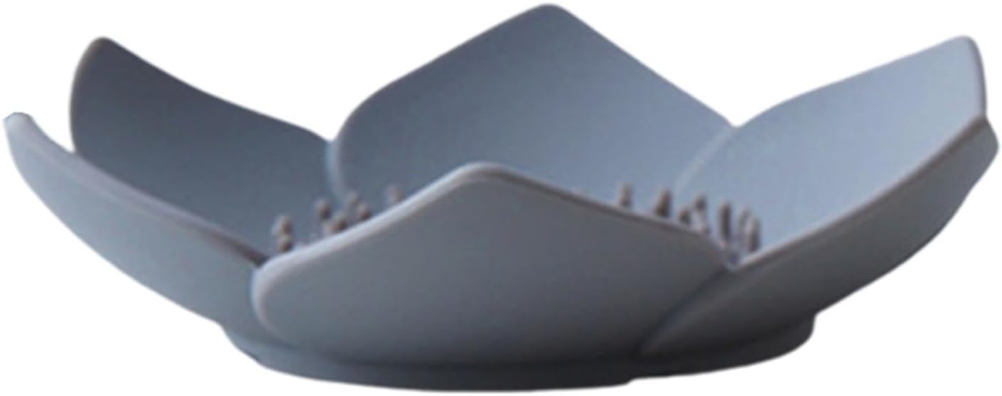 Lotus Flowers Soap Dish - Non-Slip Silicone Holder with Drain