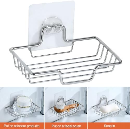 Stainless Steel Soap Holder with Drainage and Anti-Slip Design