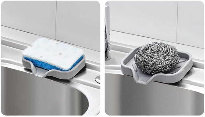 HiQiMi 2 Pack Soap Dish and Sponge Holder Set
