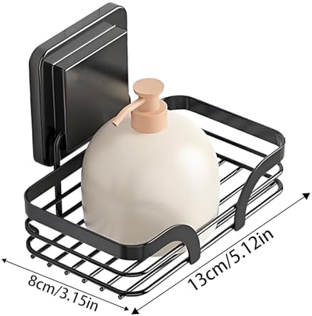 Suction Soap Holder with Hooks - No Drill Wall Mount