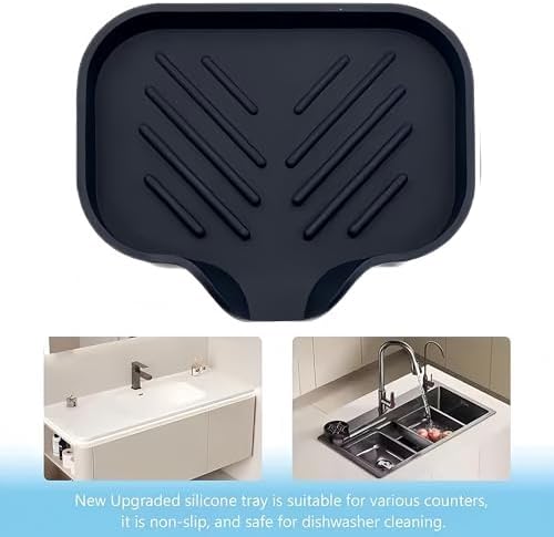 Silicone Soap Dish with Drain Spout - Black 1 Pcs