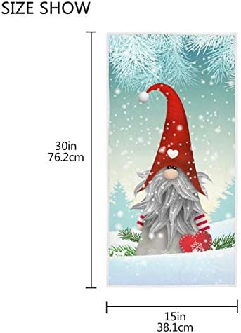 Exnundod Cute Gnomes Hand Towel Winter Snowflake Cotton Bath Towel