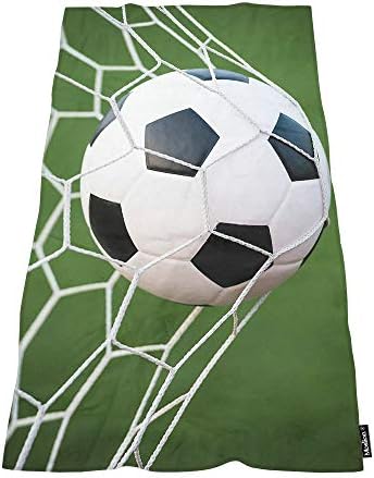 Moslion Soft Bath Towels Soccer Ball Design for Home Beach Camping