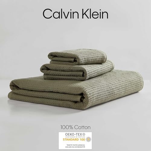 Calvin Klein Bath Towels - 3-Piece Set Dusty Green